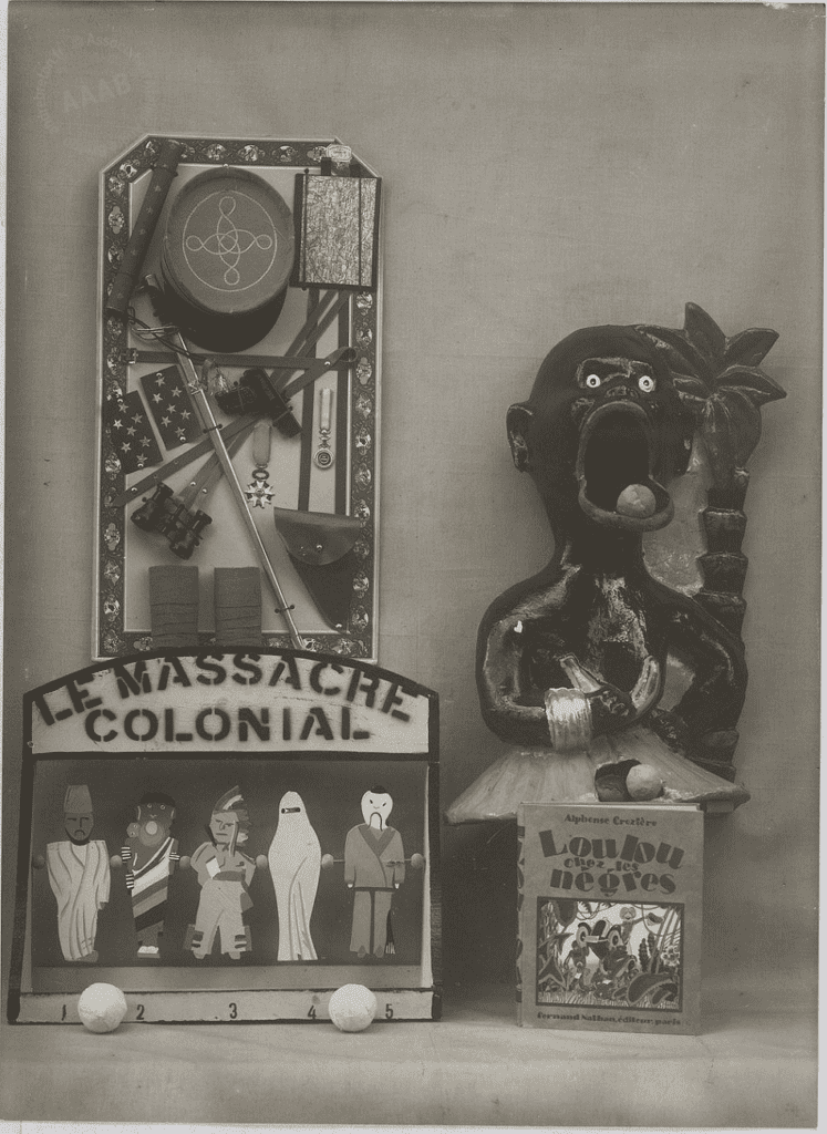 COLONIAL TOYS AND TRINKETS IN THE TRUTH ABOUT THE COLONIES, 1931–32, GELATIN SILVER PRINTS.