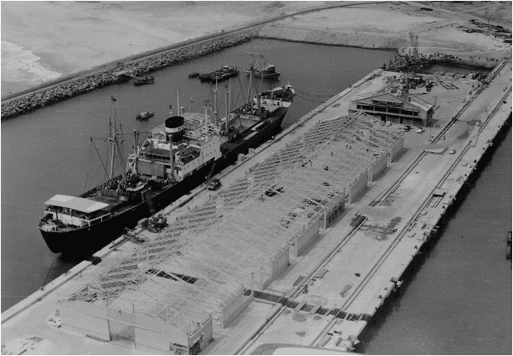 Top View of Togo port in 1960-1970